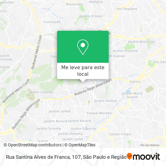 Rua Santina Alves de Franca, 107 mapa