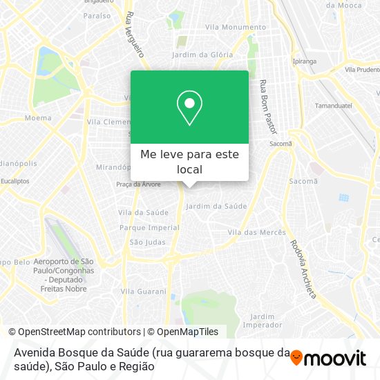 Avenida Bosque da Saúde (rua guararema bosque da saúde) mapa