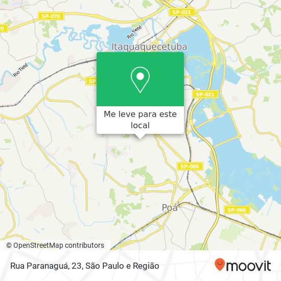 Rua Paranaguá, 23, Aracaré Itaquaquecetuba-SP mapa