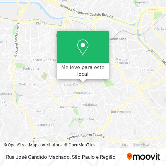 Rua José Candido Machado mapa