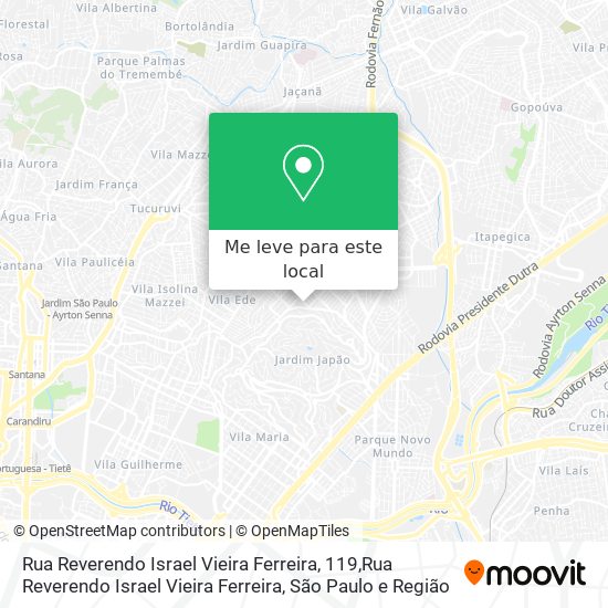 Rua Reverendo Israel Vieira Ferreira, 119,Rua Reverendo Israel Vieira Ferreira mapa