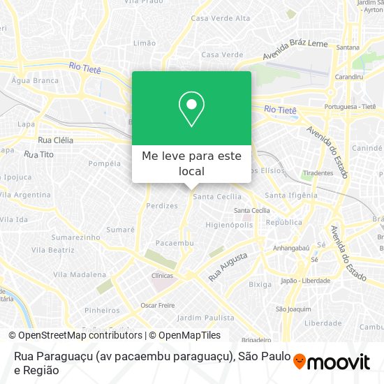 Rua Paraguaçu (av pacaembu paraguaçu) mapa
