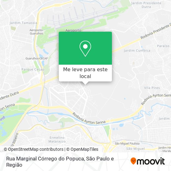 Rua Marginal Córrego do Popuca mapa