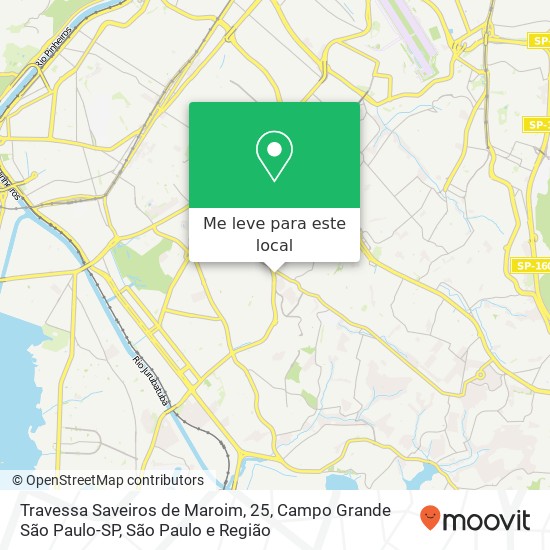 Travessa Saveiros de Maroim, 25, Campo Grande São Paulo-SP mapa