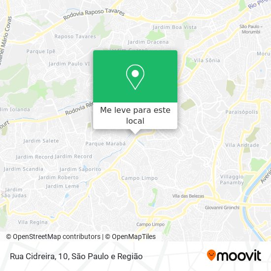 Rua Cidreira, 10 mapa