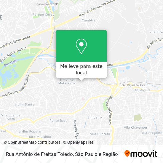 Rua Antônio de Freitas Toledo mapa