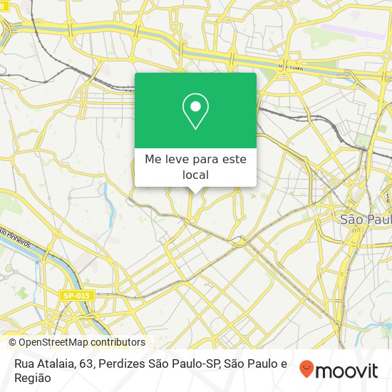 Rua Atalaia, 63, Perdizes São Paulo-SP mapa