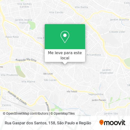 Rua Gaspar dos Santos, 158 mapa