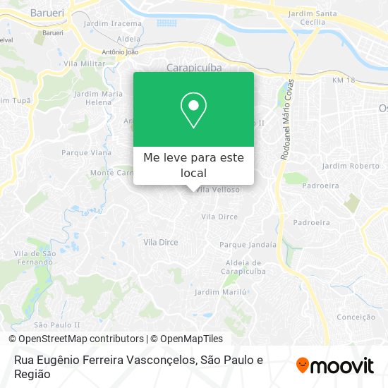 Rua Eugênio Ferreira Vasconçelos mapa