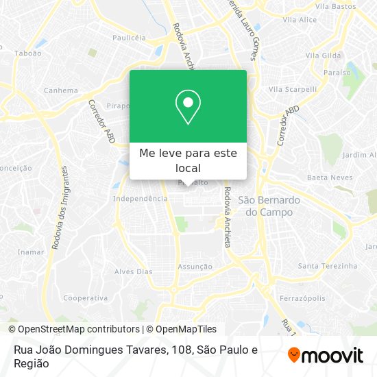 Rua João Domingues Tavares, 108 mapa