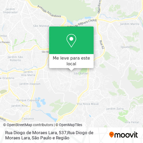 Rua Diogo de Moraes Lara, 537,Rua Diogo de Moraes Lara mapa
