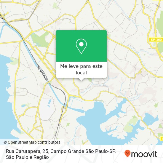 Rua Carutapera, 25, Campo Grande São Paulo-SP mapa