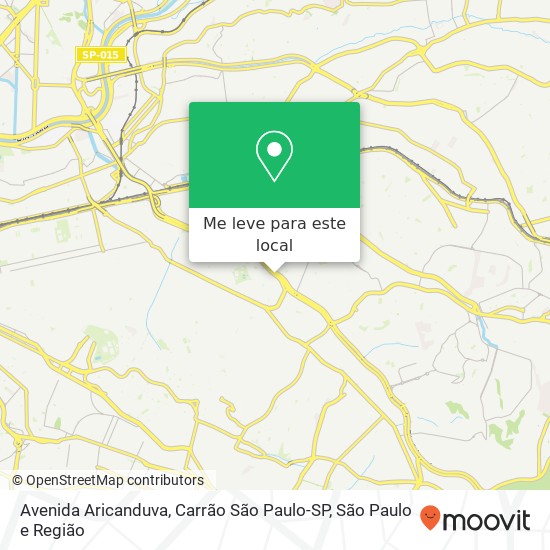 Avenida Aricanduva, Carrão São Paulo-SP mapa