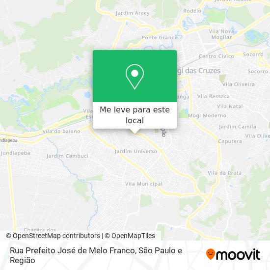 Rua Prefeito José de Melo Franco mapa