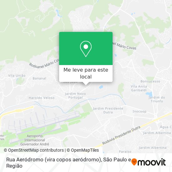 Rua Aeródromo (vira copos aeródromo) mapa