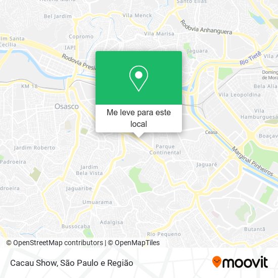 Cacau Show mapa