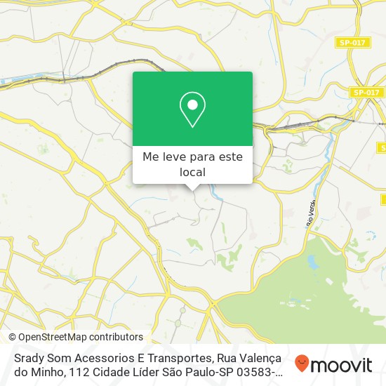 Srady Som Acessorios E Transportes, Rua Valença do Minho, 112 Cidade Líder São Paulo-SP 03583-040 mapa