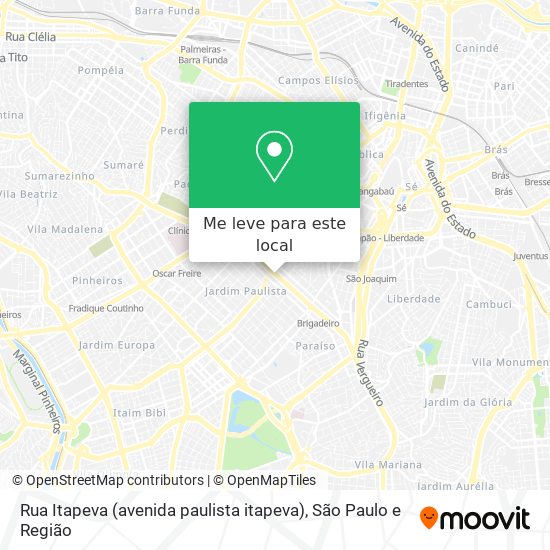 Rua Itapeva (avenida paulista itapeva) mapa
