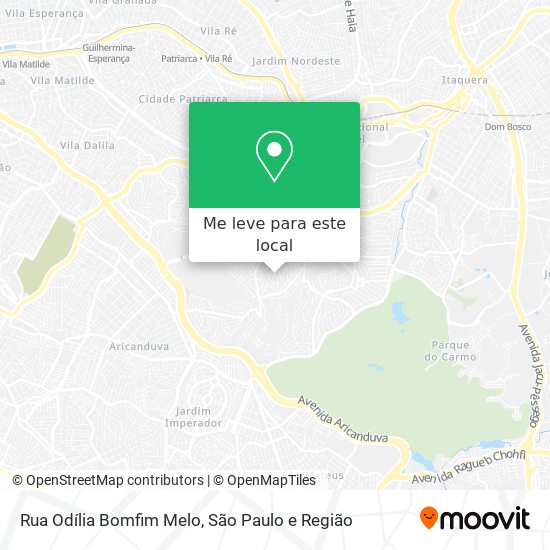 Rua Odília Bomfim Melo mapa