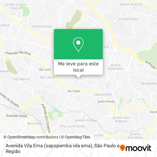 Avenida Vila Ema (sapopemba vila ema) mapa