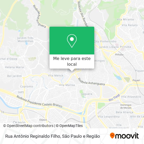 Rua Antônio Reginaldo Filho mapa