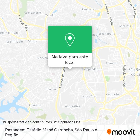 Passagem Estádio Mané Garrincha mapa