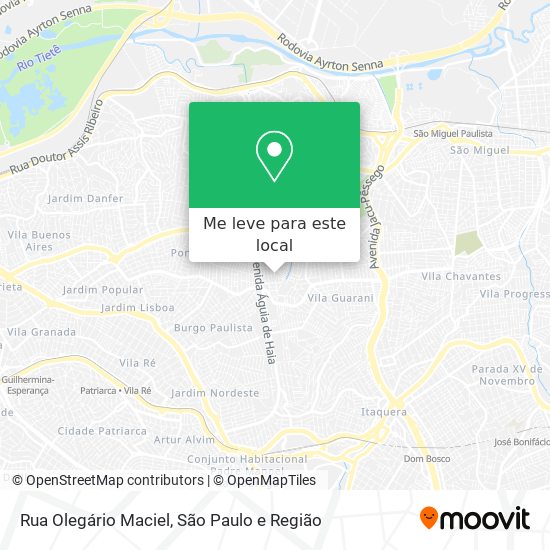 Rua Olegário Maciel mapa