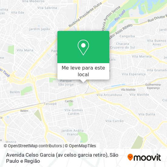 Avenida Celso Garcia (av celso garcia retiro) mapa