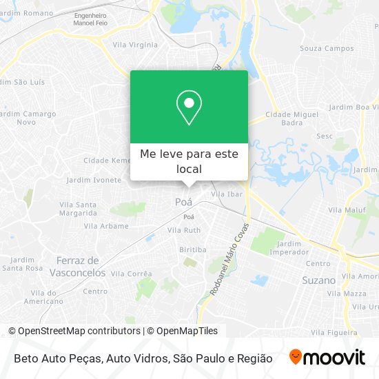 Beto Auto Peças, Auto Vidros mapa