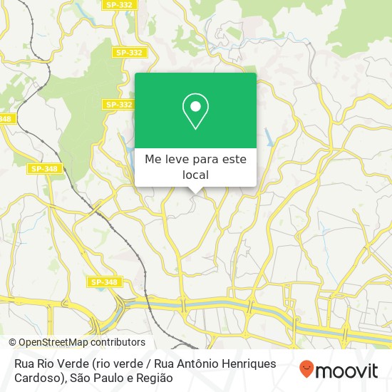Rua Rio Verde (rio verde / Rua Antônio Henriques Cardoso), Freguesia do Ó São Paulo-SP mapa