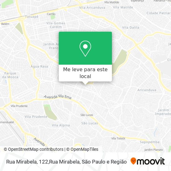 Rua Mirabela, 122,Rua Mirabela mapa