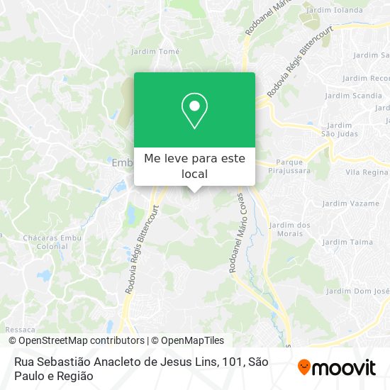 Rua Sebastião Anacleto de Jesus Lins, 101 mapa