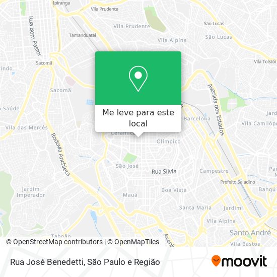 Rua José Benedetti mapa