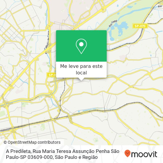 A Predileta, Rua Maria Teresa Assunção Penha São Paulo-SP 03609-000 mapa