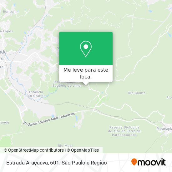 Estrada Araçaúva, 601 mapa