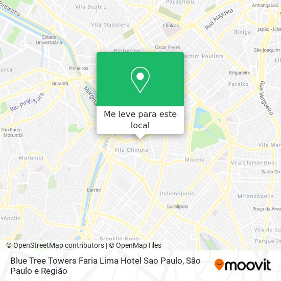 Blue Tree Towers Faria Lima Hotel Sao Paulo mapa