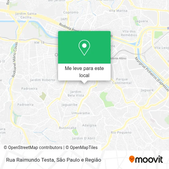 Rua Raimundo Testa mapa