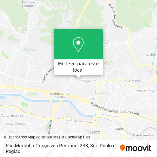Rua Martinho Gonçalves Pedroso, 238 mapa