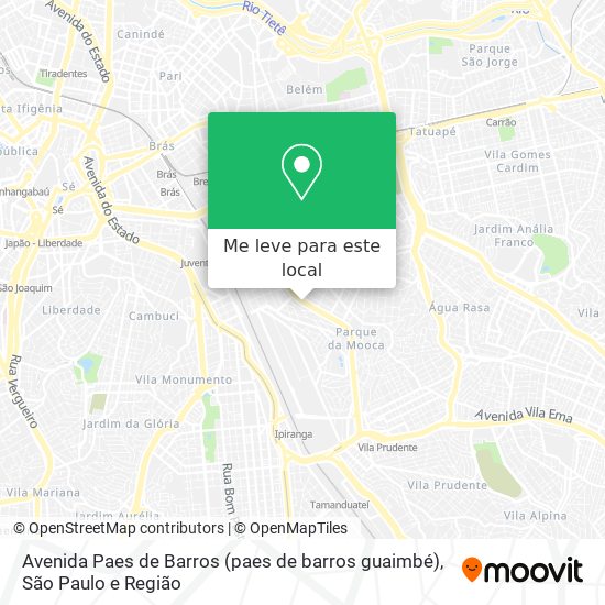 Avenida Paes de Barros (paes de barros guaimbé) mapa