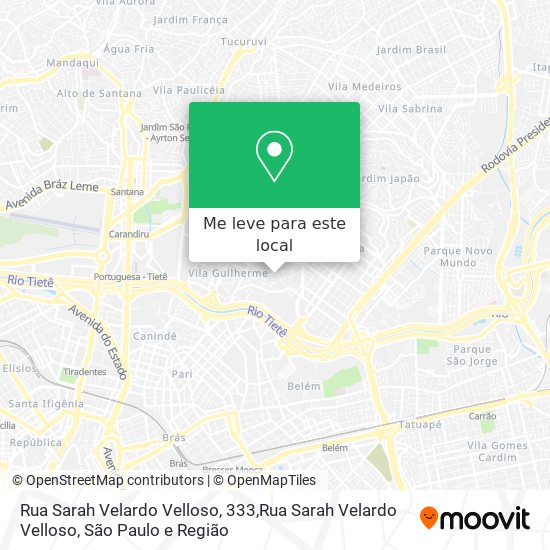 Rua Sarah Velardo Velloso, 333,Rua Sarah Velardo Velloso mapa