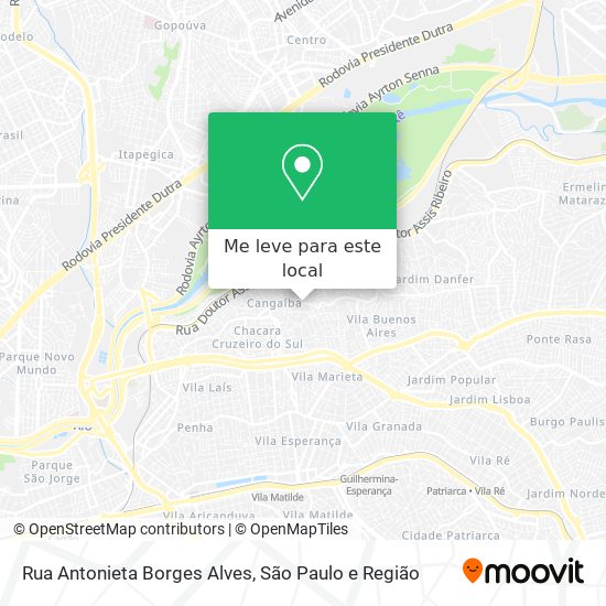 Rua Antonieta Borges Alves mapa