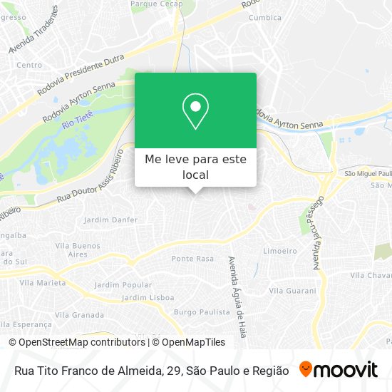 Rua Tito Franco de Almeida, 29 mapa