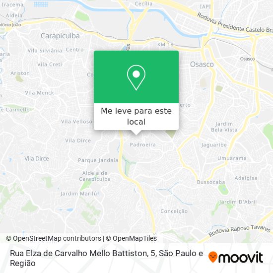 Rua Elza de Carvalho Mello Battiston, 5 mapa