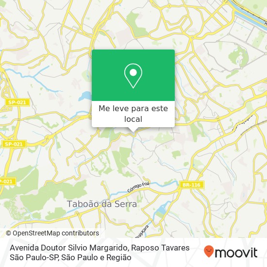 Avenida Doutor Silvio Margarido, Raposo Tavares São Paulo-SP mapa