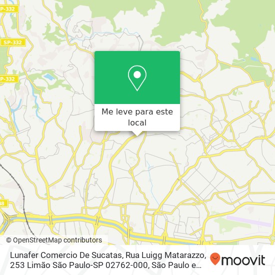 Lunafer Comercio De Sucatas, Rua Luigg Matarazzo, 253 Limão São Paulo-SP 02762-000 mapa