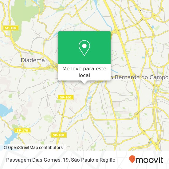 Passagem Dias Gomes, 19, Vila Nogueira Diadema-SP mapa