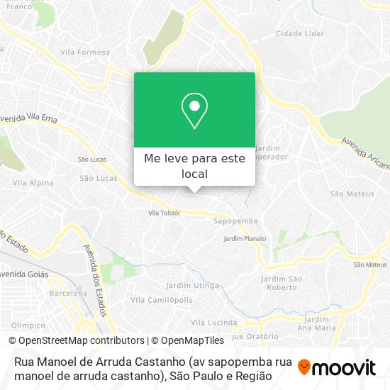 Rua Manoel de Arruda Castanho (av sapopemba rua manoel de arruda castanho) mapa