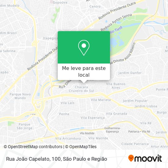 Rua João Capelato, 100 mapa