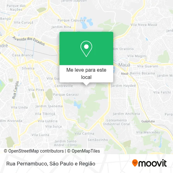 Rua Pernambuco mapa