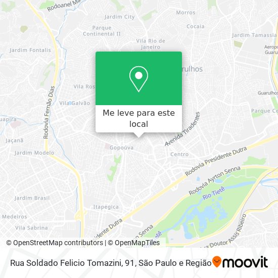 Rua Soldado Felicio Tomazini, 91 mapa